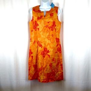 Sigrid Olsen Floral Linen sleeveless dress NWT 8
